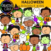 Halloween Doodle Kids {Halloween Clipart}