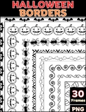 Halloween Doodle Page Borders - 30 Frames Clip Art
