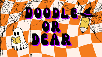 Preview of Halloween Doodle or DEAR Screen - Orange Checkers