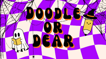 Preview of Halloween Doodle or DEAR Screen- Purple Checkers