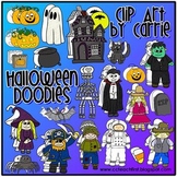 Halloween Doodles Digital Clip Art (BW and full-color PNG files)