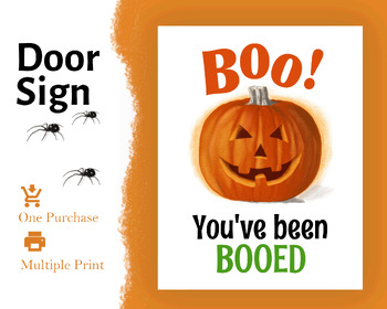 Preview of Halloween Door Sign. You have been Booed!