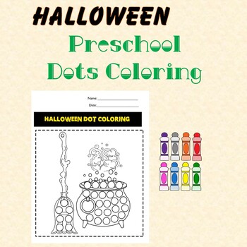 Preview of Halloween Dot Coloring Dot Marker Do A dot painting Preschool Activity
