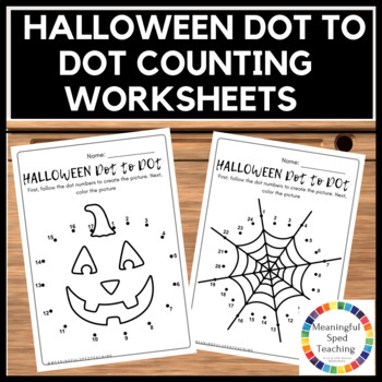 Preview of Halloween Dot to Dot Counting Printable Worksheets