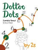 Halloween Dot to Dot page, Zombie Hand, Count by 2s