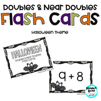 Preview of Halloween Doubles & Near Doubles Flash Cards - FREEBIE!