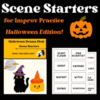 Preview of Halloween Drama Club Game - Improv Scene Starters