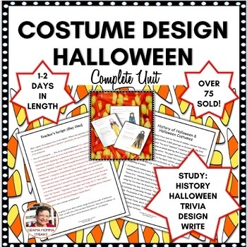 Preview of Halloween Drama Lesson | Costume Design with Scary Characters Grades 6 to 9