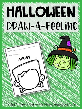 Preview of Halloween Draw-a-Feeling Elementary School Counseling Emotions Feelings Activity