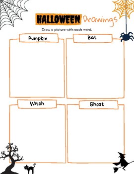Preview of Halloween Drawings (Digital, Printable)