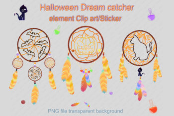 Preview of Halloween Dream Catcher PNG Clipart Sticker