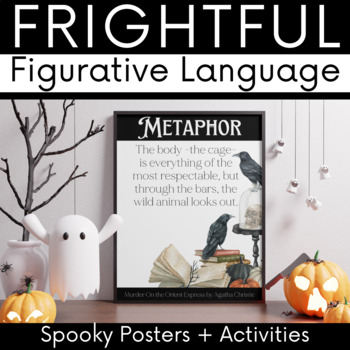 Preview of Halloween ELA Activity : Literary Device Posters: Spooky Figurative Language