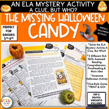 Preview of Halloween ELA Mystery, Halloween Activity