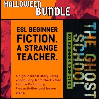Preview of Halloween ESL Beginner Fiction / Non Fiction Bundle - Corresponds with OPD.