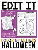 Editable Color By Code - Letters - Halloween