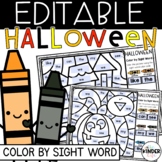 Halloween Editable Color by Sight Word Activities