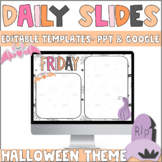Halloween Editable Morning Agenda Slides for PowerPoint an