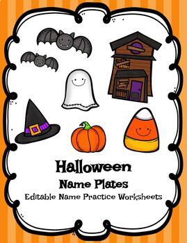 Preview of Halloween Editable Name Plates