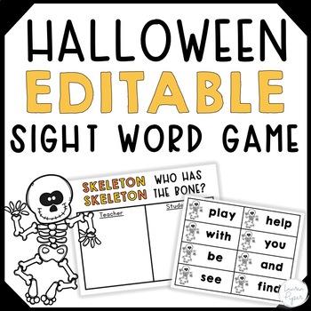 Preview of Halloween Editable Sight Word Game