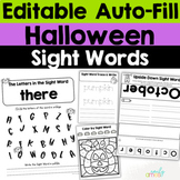 Halloween Editable Sight Words Practice Printable Workshee