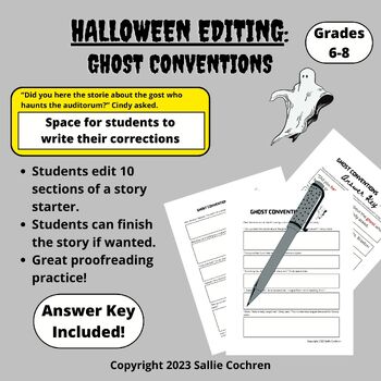 Preview of Halloween Editing: Ghost Conventions (Grades 6-8)
