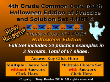 Preview of Halloween Edition 4th Grade Math - Add & Subtract Multi-Digit  Numbers 4.NBT.4