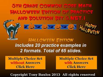 Preview of Halloween Edition 5th Grade Common Core Math 5 NBT.1 Understand Place Value