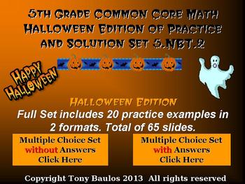 Preview of Halloween Edition 5th Grade Math 5.NBT.2 Multiply & Divide By A Power of 10