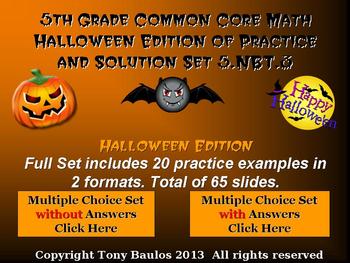 Preview of Halloween Edition 5th Grade Math 5.NBT.3 Compare Decimals To Thousandths