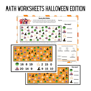 Preview of Halloween Edition-Math Worksheets Thriving Students by Nicole