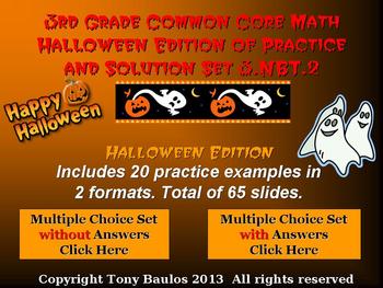 Preview of Halloween Edition Third Grade Math 3.NBT.2 Add & Subtract Within 1,000