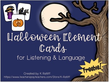 Preview of Halloween Element Cards for Listening and Language