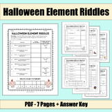 Halloween Element Riddles (Decoder Activity)