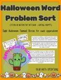 Halloween Elementary Word Problem Sort- Four Operations St