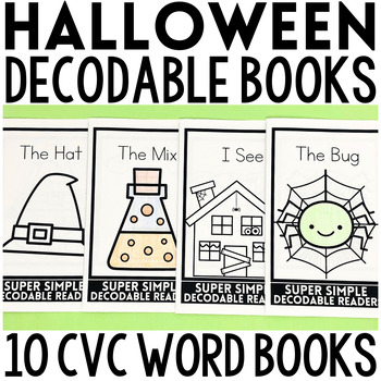 Preview of Halloween Decodable Books for Kindergarten | CVC Words