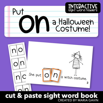 Preview of Halloween Emergent Reader Sight Word Book "Put on a Halloween Costume"
