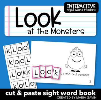 Preview of Halloween Emergent Reader for Sight Word LOOK: "Look at the Monsters" Book