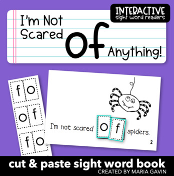 Preview of Halloween Emergent Reader for Sight Word OF: "I'm Not Scared OF Anything!" Book