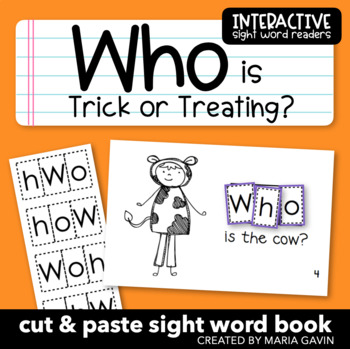 Preview of Halloween Emergent Reader for Sight Word WHO: "WHO is Trick-or-Treating?" Book