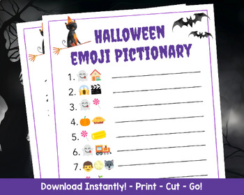 Halloween Horror Movie Emoji Quiz Halloween Activity Printables Emoji  Pictionary 2 Fun Rounds Horror Movies Instant Download 