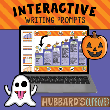 Preview of Halloween Emoji Story Writing - Narrative Writing Prompts - Google Slides