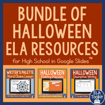 Preview of Halloween English Language Arts Resources for High School Reading and Writing