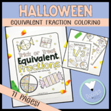 Halloween Equivalent Fraction Coloring Pages