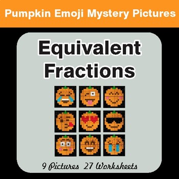 Halloween: Equivalent Fractions - Color-By-Number Math Mystery Pictures
