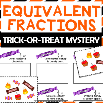 Preview of Halloween Equivalent Fractions Interactive Match and Sort Activity