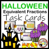 Halloween Equivalent Fractions Task Cards w/ QR Codes