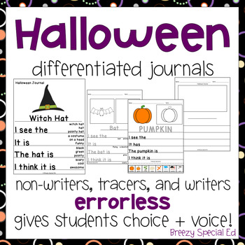 Preview of Halloween Errorless and Differentiated Journal Writing for Special Education