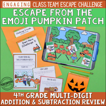 Preview of Halloween Escape Room | 4th Grade Halloween Math Activity | Word Problems