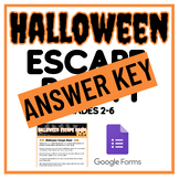 Halloween Escape Room - ANSWER KEY -- NO PREP!
