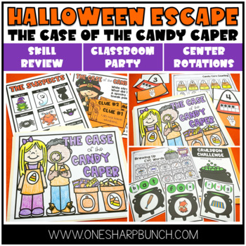 Preview of Halloween Escape Room Activities and Centers | Halloween Party Activities